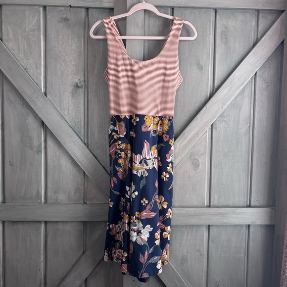 Pact Dresses & Skirts - PACT Stripe and Floral Dress Organic Cotton with pockets size M